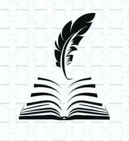 Offenes Buch und Feder